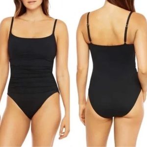 NWOT LA BLANCA Island Goddess Lingerie Black
One Piece Swimsuit Size 4